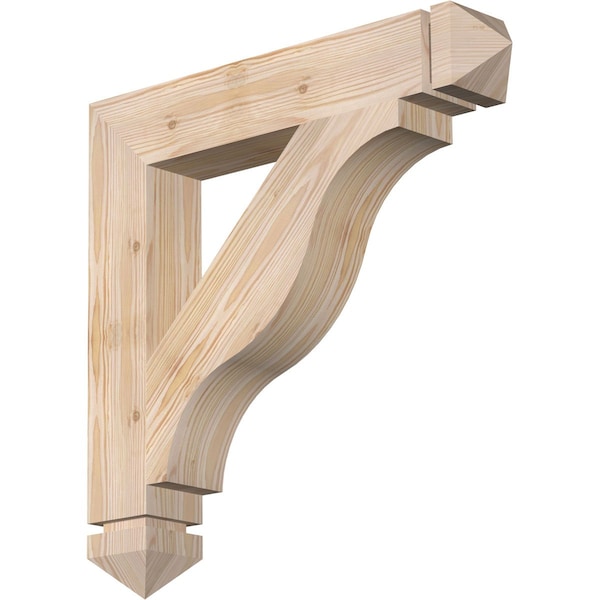 Ekena Millwork Funston Arts & Crafts Smooth Bracket, Douglas Fir, 3 1/2"W x 22"D x 22"H BKT04X22X22FST03SDF - main